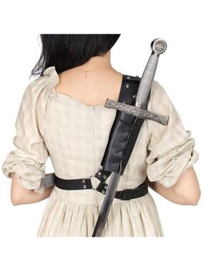 Medieval Sword Back Holster Cosplay Sword Belt Frog Adjustable Sword Back Holder